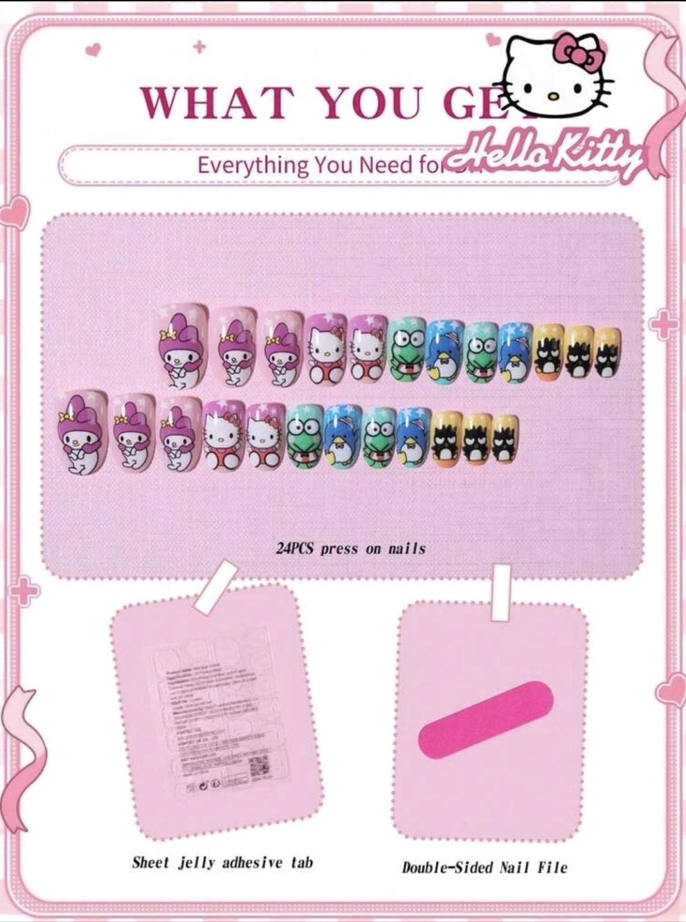 Hello Kitty Multicolor Character Nail Art - Picture 4 of 7